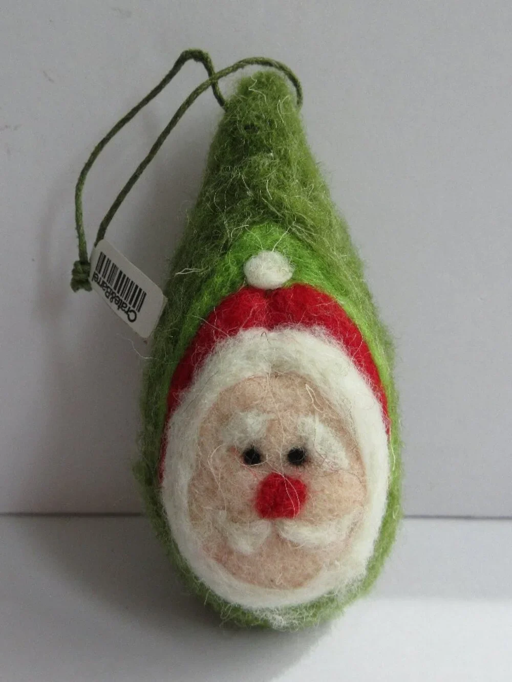Crate & Barrel Felt Teardrop Santa Claus Christmas Ornaments 4